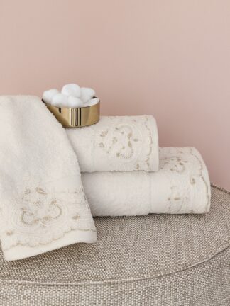 Σετ Πετσέτες Towels Collection List Κρεμ Σετ Πετσέτες Towels Collection List Κρεμ