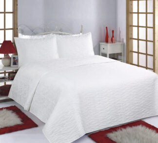 Κουβερλί σετ (240cm x 260cm + 2 x 50cm x 70cm) Waves Microsatin ivory Κουβερλί σετ (240cm x 260cm + 2 x 50cm x 70cm) Waves Microsatin ivory