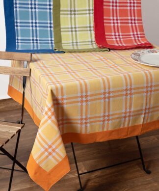 Τραπεζοκαρέ (140cm x 140cm) moda λευκό καρό πράσινο Τραπεζοκαρέ (140cm x 140cm) moda λευκό καρό πράσινο