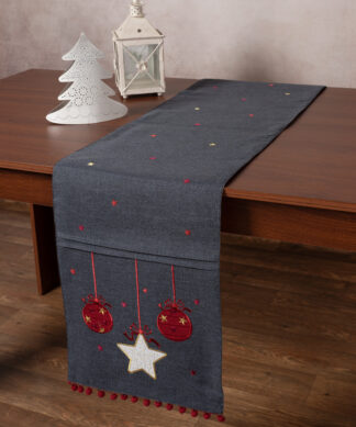 Χριστουγεννιάτικη τραβέρσα NW343 (35cm x 175cm) ανθρακί Χριστουγεννιάτικη τραβέρσα NW343 (35cm x 175cm) ανθρακί