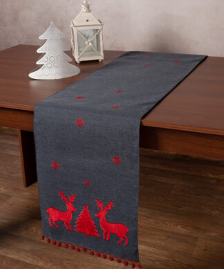 Χριστουγεννιάτικη τραβέρσα NW345 (35cm x 175cm) ανθρακί Χριστουγεννιάτικη τραβέρσα NW345 (35cm x 175cm) ανθρακί