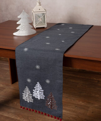 Χριστουγεννιάτικη τραβέρσα NW349 (35cm x 175cm) ανθρακί Χριστουγεννιάτικη τραβέρσα NW349 (35cm x 175cm) ανθρακί