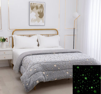 Παιδικό φωσφοριζέ κουβερτοπάπλωμα star (170cm x 220cm) γκρί Παιδικό φωσφοριζέ κουβερτοπάπλωμα star (170cm x 220cm) γκρί