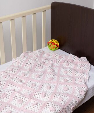 Bebe κουβερτάκι (100cm x 150cm) πλεκτό ροζ/λευκό Bebe κουβερτάκι (100cm x 150cm) πλεκτό ροζ/λευκό