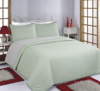 Κουβερλί σετ (220cm x 240cm +2x50cm x 70cm) PON-PON mint/grey Κουβερλί σετ (220cm x 240cm +2x50cm x 70cm) PON-PON mint/grey